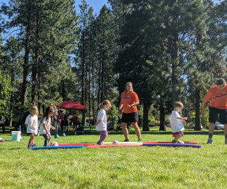 Children enjoying on the field.